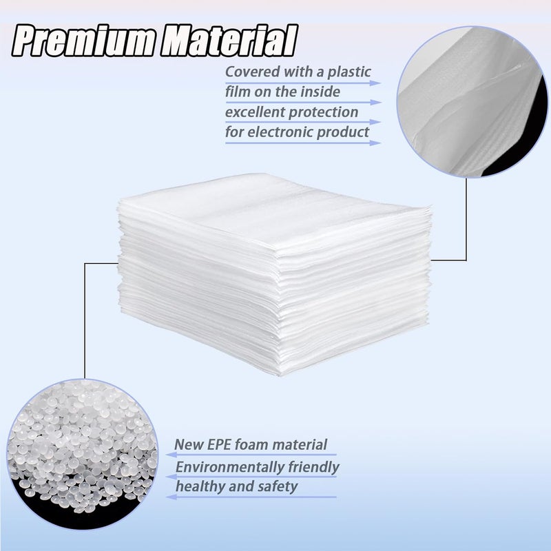 XHMAXE 100PCS 12 x 14Inch Packing Foam Pouch, Cushion Foam Pouches for Extra Protecting Dishes Porcelain Glasses Plates, Cushion Foam Wrap Pouches for Moving, Storage, Shipping and Packing Fragile Item - Image 3